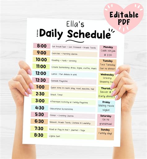 Create a Daily Schedule for Effective Organization