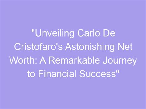 From Talent to Wealth: Unveiling the Astonishing Success and Financial Standing of a Remarkable Individual