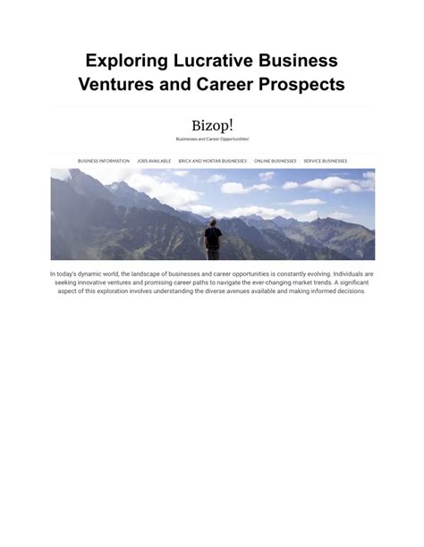 Future Ventures and Career Prospects