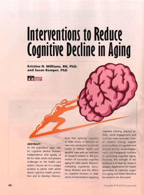 Improved Cognitive Function and Reduced Risk of Age-Related Decline