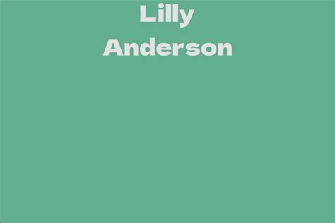 Net Worth of Lilly Anderson - Current Assets