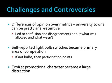 The Controversies and Challenges