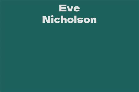 The Journey of Eve Nicholson's Professional Path