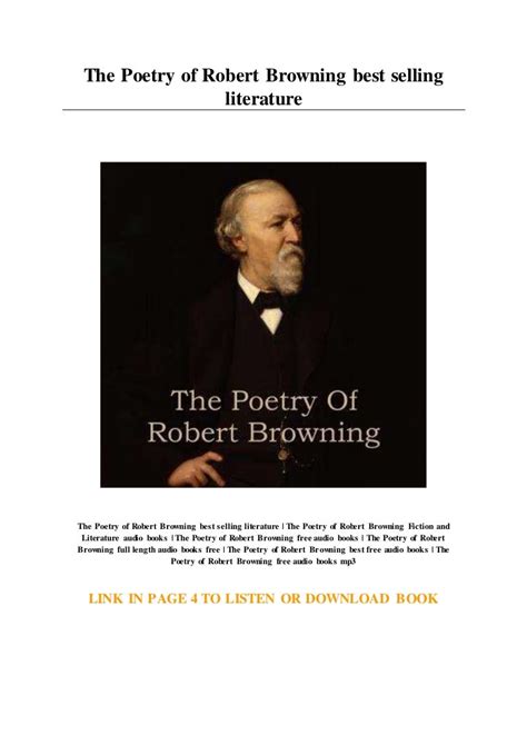 The Legacy of Robert Browning: Impact on Literature and Poetry